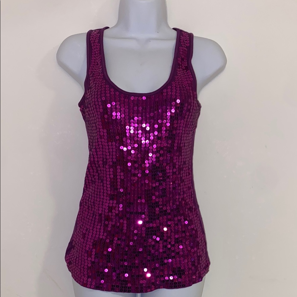Plum Sequin Tank Top